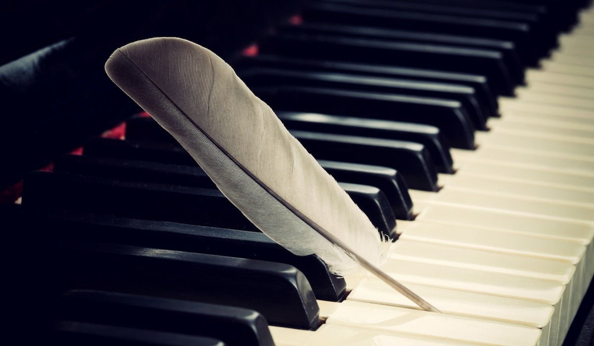 feather on piano
